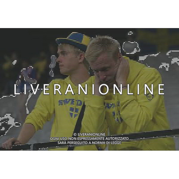 Russia - Svezia 18/06/2008 Europei Innsbruck nella foto la delusione dei tifosi svedesi a fine gara ph luzzani/Ag. Aldo Liverani sas