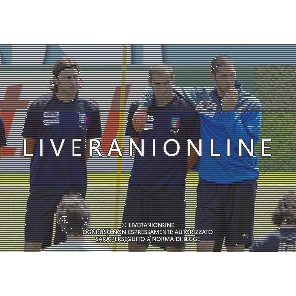 Allenamento Nazionale Italiana Baden - 19.06.2008 Nella Foto:BARZAGLI ANDREA-CHIELLINI GIORGIO-MATERAZZI MARCO /Ph.Vitez-Ag. Aldo Liverani