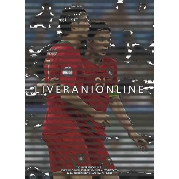 PORTOGALLO-GERMANIA EUROPEI 2008 19/06/2008 NELLA FOTO esultanza dopo il gol di nuno gomes con cristiano ronaldo FOTO LUZZANI-AG ALDO LIVERANI