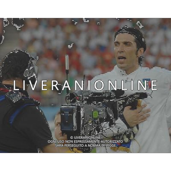 UEFA EURO 2008 Quarti di Finale M28 - Spagna-Italia Vienna - 22.06.2008 Spagna-Italia Nella Foto:BUFFON CANTA L\'INNO NAZIONALE /Ph.Vitez-Ag. Aldo Liverani