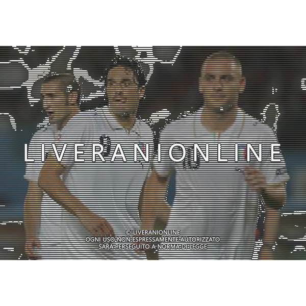 Spagna - Italia Europei 22/06/2008 Vienna nella foto giorgio chiellini, luca toni e daniele de rossi ph luzzani/Ag. Aldo Liverani Sas