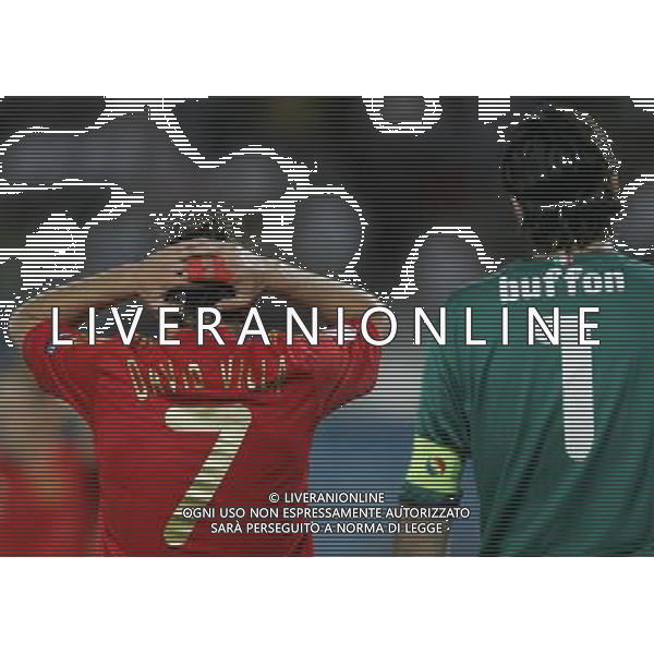 Spagna - Italia Europei 22/06/2008 Vienna nella foto david villa e gianluigi buffon ph luzzani/Ag. Aldo Liverani Sas