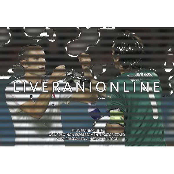 Spagna - Italia Europei 22/06/2008 Vienna nella foto gianluigi buffon con giorgio chiellini ph luzzani/Ag. Aldo Liverani Sas