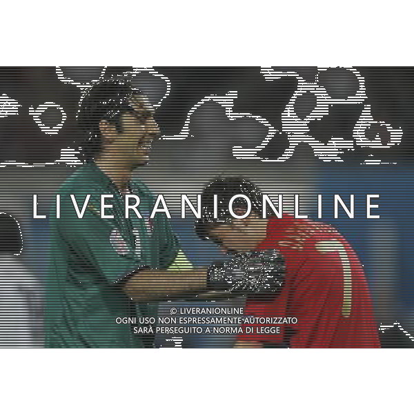 Spagna - Italia Europei 22/06/2008 Vienna nella foto gianluigi buffon con david villa ph luzzani/Ag. Aldo Liverani Sas