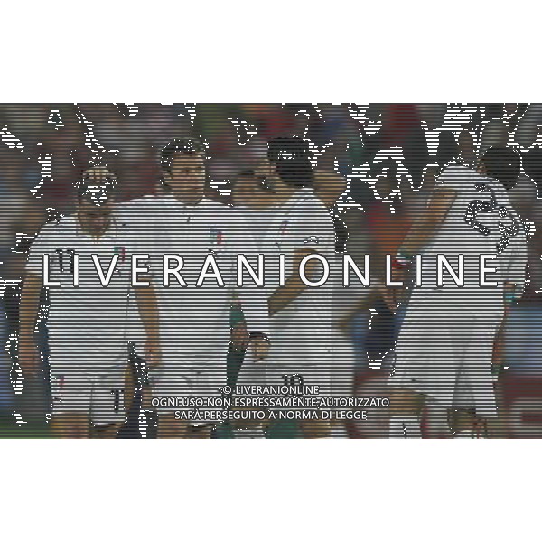 Spagna - Italia Europei 22/06/2008 Vienna nella foto la delusione dei giocatori italian a fine gara - antonio cassano consola di natale ph luzzani/Ag. Aldo Liverani Sas