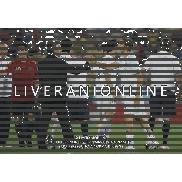 Spagna - Italia Europei 22/06/2008 Vienna nella foto la delusione dei giocatori italiani a fine gara - roberto donadoni saluta massimo ambrosini ph luzzani/Ag. Aldo Liverani Sas