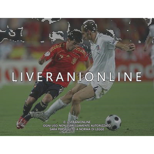 Vienna (AUT) 22-06-2008 Campionato europeo calcio EURO2008 quarto di finale spagna-italia nella foto david villa e giorgio chiellini ph marco luzzani/ag aldo liverani s.a.s.