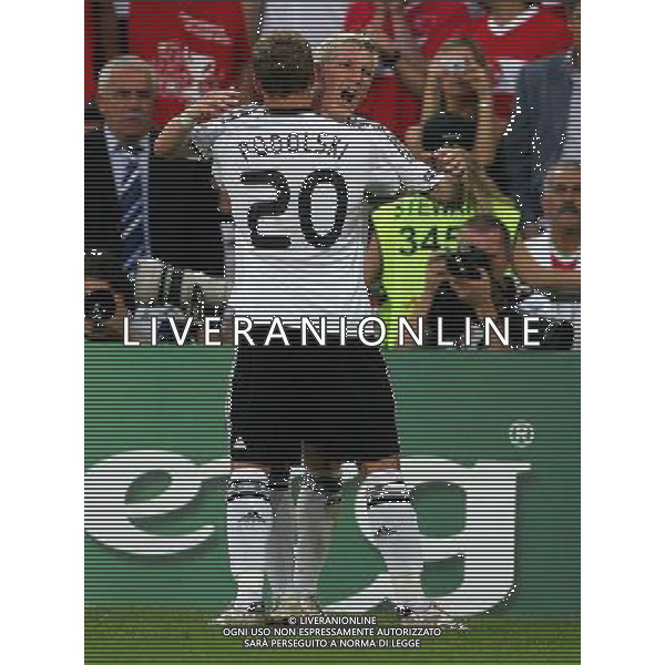 Germania - Turchia 25.06.2008 semifinale Europei nella foto esultanza dopo il gol del pareggio del 1-1 di Bastian Schweinsteiger con Lukas Podolski copyright by firo sportphoto/Ag. Aldo Liverani Sas - ITALY ONLY -