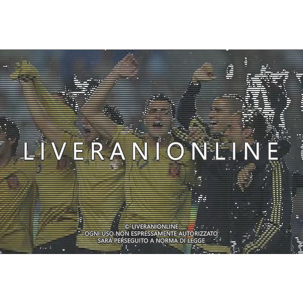 Russia - Spagna Semifinali Europei 26/06/2008 nella foto l\'esultanza dei giocatori della spagna a fine gara ph luzzani/Ag. Aldo Liverani Sas