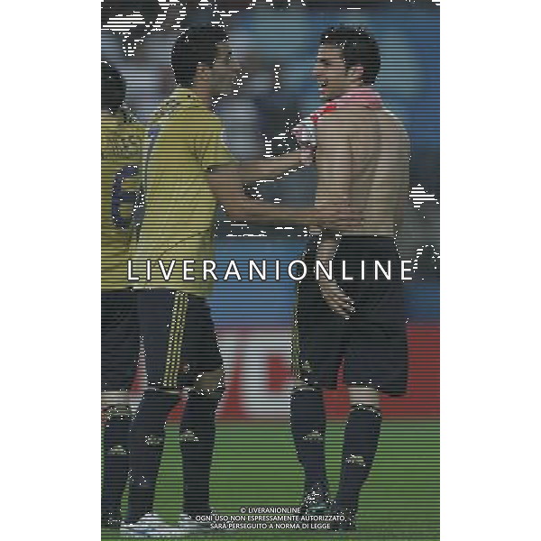 Russia - Spagna Semifinali Europei 26/06/2008 nella foto l\'esultanza dei giocatori della spagna a fine gara - fabregas e guiza ph luzzani/Ag. Aldo Liverani Sas