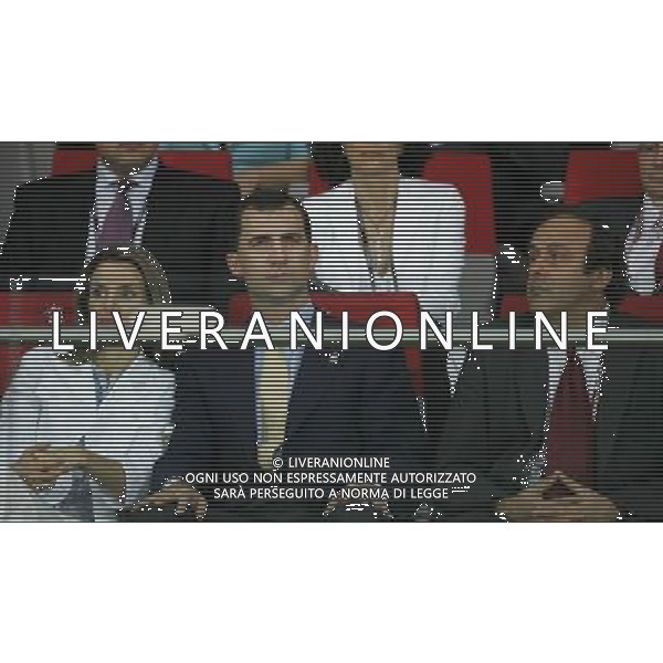 Vienna (AUT) 26-06-2008 Campionato europeo calcio EURO2008 semifinale russia-spagna 0:3 nella foto Laetitia Ortiz, Felipe di Borbone e Michel Platini ph marco luzzani/ag aldo liverani s.a.s.