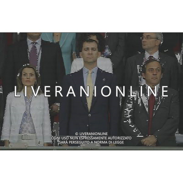 Vienna (AUT) 26-06-2008 Campionato europeo calcio EURO2008 semifinale russia-spagna 0:3 nella foto Laetitia Ortiz, Felipe di Borbone e Michel Platini ph marco luzzani/ag aldo liverani s.a.s.