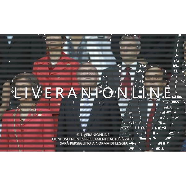 Germania - Spagna Finale Europei Vienna 29/06/2008 nella foto Re Juan carlos con la moglie e Michel Platini ph luzzani/Ag. Aldo Liverani Sas