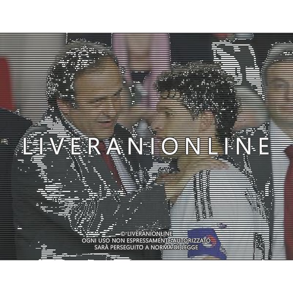 Germania - Spagna Finale Europei Vienna 29/06/2008 nella foto Michel Platini con michael ballack ph luzzani/Ag. Aldo Liverani Sas