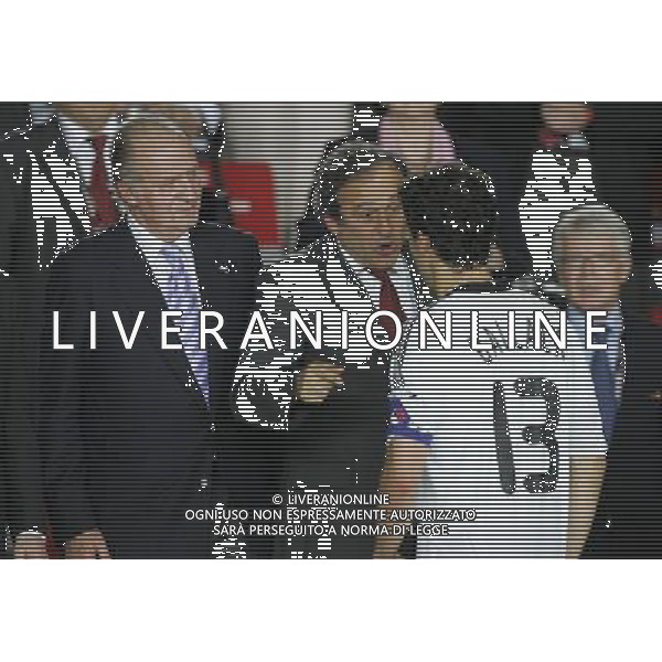 Germania - Spagna Finale Europei Vienna 29/06/2008 nella foto Re Juan Carlos e Michel Platini con michael ballack ph luzzani/Ag. Aldo Liverani Sas