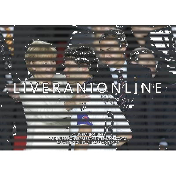 Germania - Spagna Finale Europei Vienna 29/06/2008 nella foto Zapatero, Angela Merkel con michael ballack ph luzzani/Ag. Aldo Liverani Sas