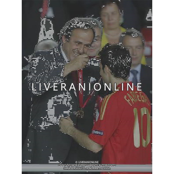 Vienna (AUT) 29-06-2008 Campionato europeo calcio EURO2008 FINALE germania-spagna 0:1 nella foto michel platini e cesc fabregas ph marco luzzani/ag aldo liverani s.a.s.