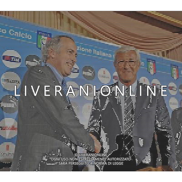 Roma Ð Hotel Parco dei Principi - 01/07/2008 Ð Conferenza stampa di presentazione del nuovo Commissario tecnico della Nazionale italiana di calcio Marcello LIPPI - nella foto: Marcello LIPPI ed il Presidente ABETE ph. Corradetti / ag. Aldo LIVERANI