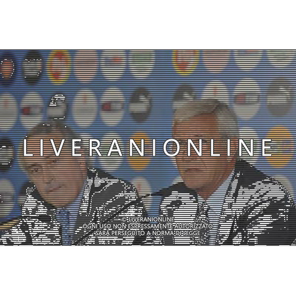 Roma Ð Hotel Parco dei Principi - 01/07/2008 Ð Conferenza stampa di presentazione del nuovo Commissario tecnico della Nazionale italiana di calcio Marcello LIPPI - nella foto: Marcello LIPPI ed ABETE ph. Corradetti / ag. Aldo LIVERANI