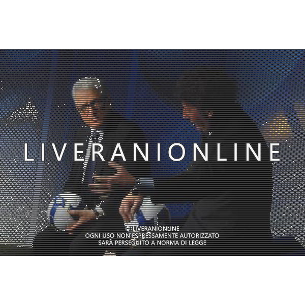 MILANO 2/7/2008 TEATRO FRANCO PARENTI VIA PIERLOMBARDO, 14 PRESENTAZIONE DEL PALLONE UFFICIALE DEL CAMPIONATO ITALIANO DI CALCIO STAGIONE 2008/2009 NELLA FOTO FRANCO MATARRESE E ANDREA ROSSI GENERAL MANAGER NIKE ITALIA FOTO MARIO ROMANO/AG ALDO LIVERANI