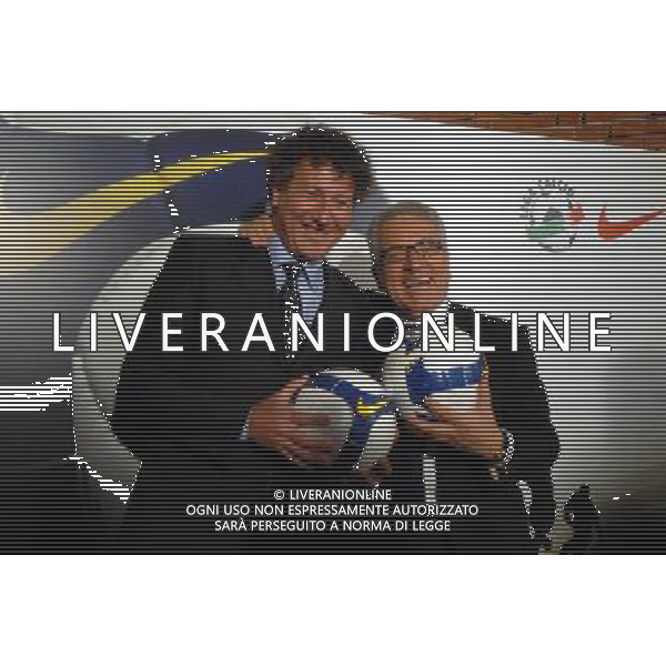 MILANO 2/7/2008 TEATRO FRANCO PARENTI VIA PIERLOMBARDO, 14 PRESENTAZIONE DEL PALLONE UFFICIALE DEL CAMPIONATO ITALIANO DI CALCIO STAGIONE 2008/2009 NELLA FOTO FRANCO MATARRESE E ANDREA ROSSI GENERAL MANAGER NIKE ITALIA FOTO MARIO ROMANO/AG ALDO LIVERANI