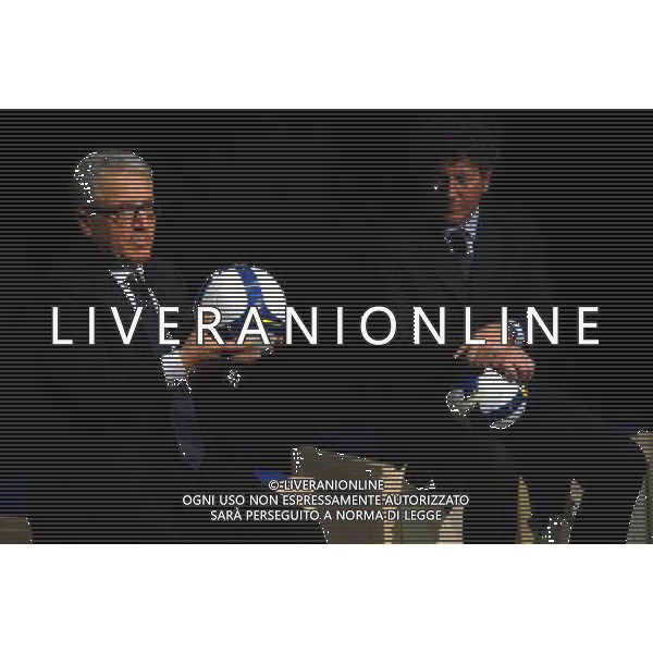 MILANO 2/7/2008 TEATRO FRANCO PARENTI VIA PIERLOMBARDO, 14 PRESENTAZIONE DEL PALLONE UFFICIALE DEL CAMPIONATO ITALIANO DI CALCIO STAGIONE 2008/2009 NELLA FOTO FRANCO MATARRESE E ANDREA ROSSI GENERAL MANAGER NIKE ITALIA FOTO MARIO ROMANO/AG ALDO LIVERANI