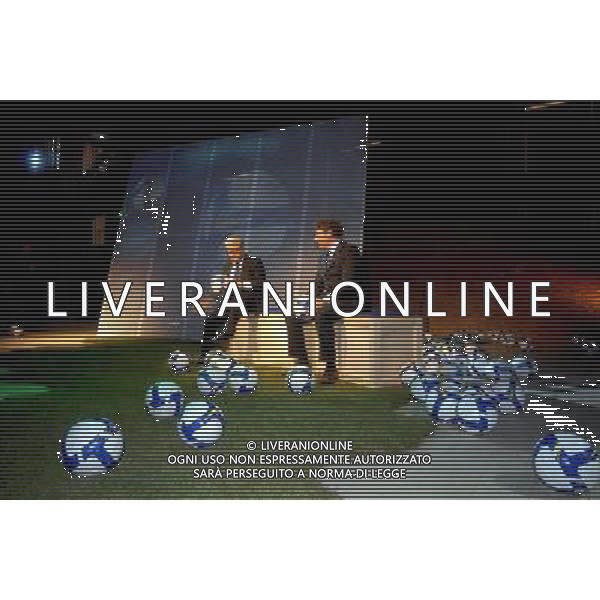 MILANO 2/7/2008 TEATRO FRANCO PARENTI VIA PIERLOMBARDO, 14 PRESENTAZIONE DEL PALLONE UFFICIALE DEL CAMPIONATO ITALIANO DI CALCIO STAGIONE 2008/2009 NELLA FOTO FRANCO MATARRESE E ANDREA ROSSI GENERAL MANAGER NIKE ITALIA FOTO MARIO ROMANO/AG ALDO LIVERANI
