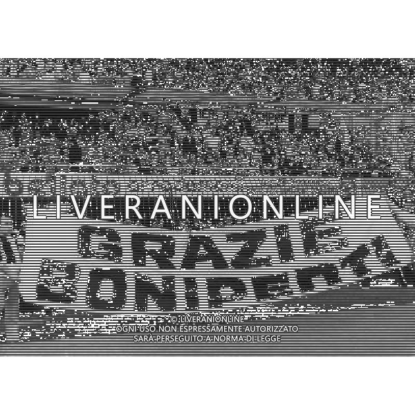STRISCIONE DI RINGRAZIAMENTO GIAMPIERO BONIPERTI EX CALCIATORE ARCHIVIO AG. ALDO LIVERANI RETROSPETTIVA