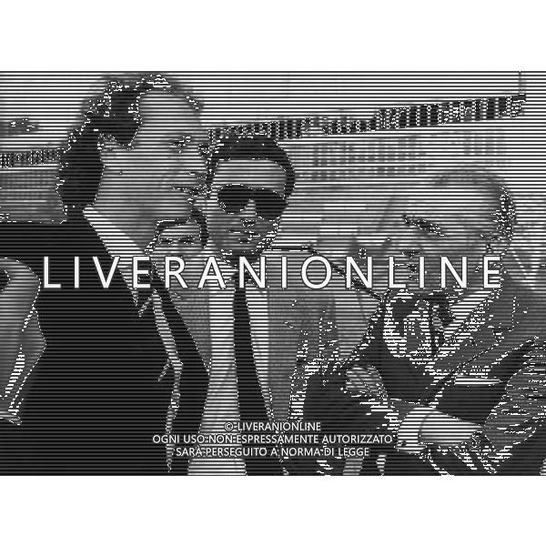 Dino Viola Presidente della Roma Calcio anni \'80 con Paulo Roberto Falcao archivio ag. Aldo Liverani Sas retrospettiva