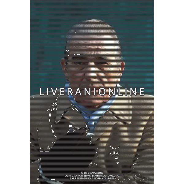 Dino Viola Presidente della Roma Calcio anni \'80 nel 1985 archivio ag. Aldo Liverani Sas retrospettiva