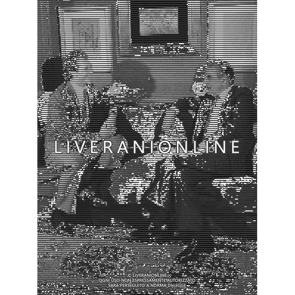 Dino Viola Presidente della Roma Calcio anni \'80 con Paulo Roberto Falcao nel 1983 archivio ag. Aldo Liverani Sas retrospettiva