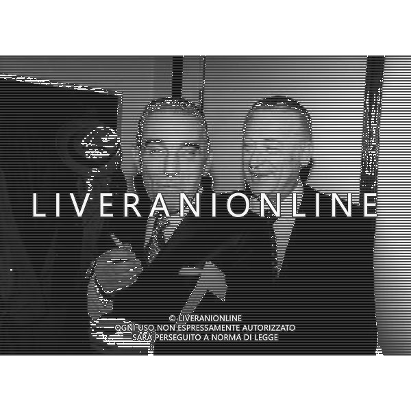 Dino Viola Presidente della Roma Calcio anni \'80 con Ivanoe Fraizzoli, presidente dell\'Inter archivio ag. Aldo Liverani Sas retrospettiva