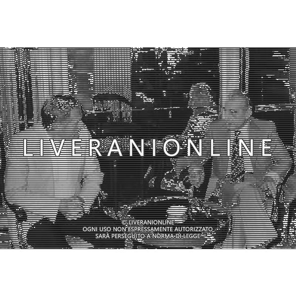 Dino Viola Presidente della Roma Calcio anni \'80 con Nils Liedholm archivio ag. Aldo Liverani Sas retrospettiva