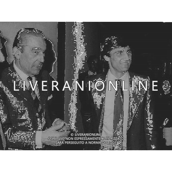 Dino Viola Presidente della Roma Calcio anni \'80 con Bruno Giordano nel 1982 archivio ag. Aldo Liverani Sas retrospettiva