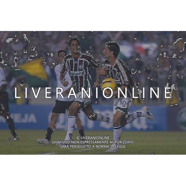 INTERNATIONAL FOOTBALL LIBERTADORES CUP 2008 / FINAL MATCH RETURN FLUMINENESE_LDU QUITO 3-1 (Dpp 1-3) ( Maracana Stadium Rio ) THIAGO NEVES ( Flum ) JUBILEE AFTER SCORE 3-1 =============================================== ATT : IMAGES ONLY FOR THE ITALIAN MARKET AG ALDO LIVERANI