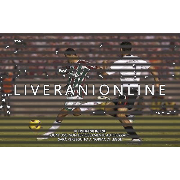 INTERNATIONAL FOOTBALL LIBERTADORES CUP 2008 / FINAL MATCH RETURN FLUMINENESE_LDU QUITO 3-1 (Dpp 1-3) ( Maracana Stadium Rio ) WASHINGTON ( Flum )_ CALLE RENAN (Ldu) =============================================== ATT : IMAGES ONLY FOR THE ITALIAN MARKET AG ALDO LIVERANI