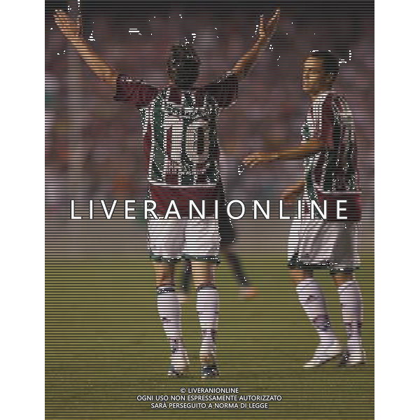 INTERNATIONAL FOOTBALL LIBERTADORES CUP 2008 / FINAL MATCH RETURN FLUMINENESE_LDU QUITO 3-1 (Dpp 1-3) ( Maracana Stadium Rio ) THIAGO NEVES ( Flum ) JUBILEE AFTER SCORE 2-1 =============================================== ATT : IMAGES ONLY FOR THE ITALIAN MARKET AG ALDO LIVERANI
