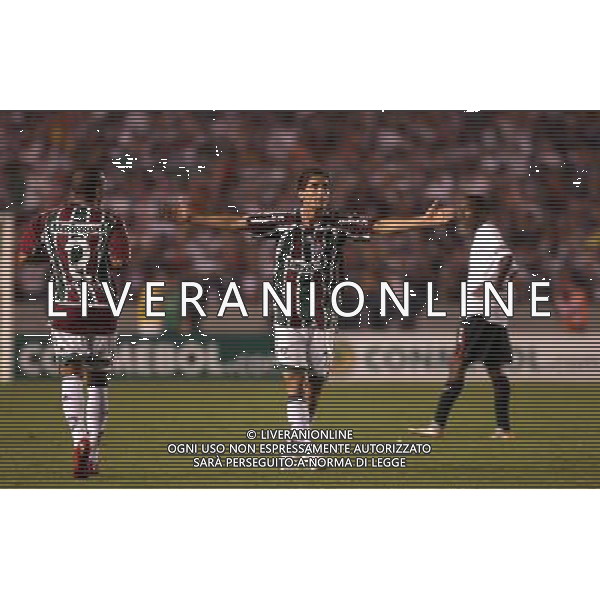 INTERNATIONAL FOOTBALL LIBERTADORES CUP 2008 / FINAL MATCH RETURN FLUMINENESE_LDU QUITO 3-1 (Dpp 1-3) ( Maracana Stadium Rio ) THIAGO NEVES ( Flum ) JUBILEE AFTER SCORE 2-1 =============================================== ATT : IMAGES ONLY FOR THE ITALIAN MARKET AG ALDO LIVERANI