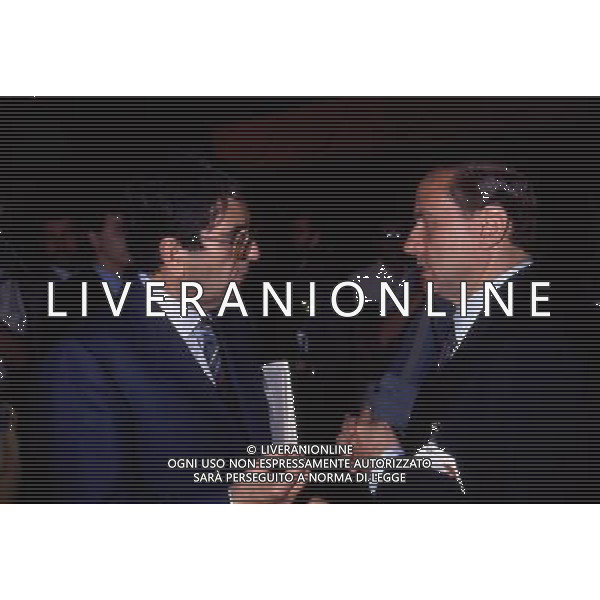 ARCHIVIO ALDO LIVERANI NELLA FOTO SILVIO BERLUSCONI con VITTORIO MERLONI AG ALDO LIVERANI