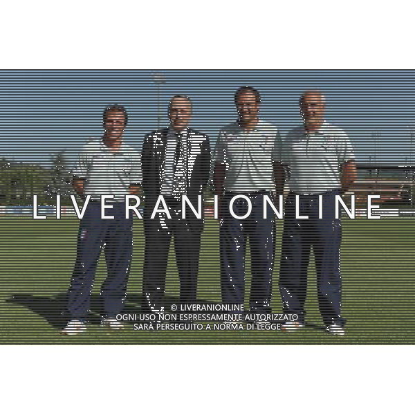 Nazionale Italiana Olimpica di Calcio Coverciano - 16.07.2008 Nella Foto:GIANFRANCO ZOLA, GIANCARLO ABETE, PIERLUIGI CASIRAGHI,ROCCA /Ph.Vitez-Ag. Aldo Liverani