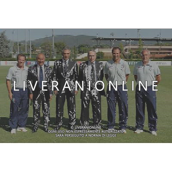 Nazionale Italiana Olimpica di Calcio Coverciano - 16.07.2008 Nella Foto:GIANFRANCO ZOLA, MARINELLI,GRAVINA,GIANCARLO ABETE,PIERLUIGI CASIRAGHI,ROCCA /Ph.Vitez-Ag. Aldo Liverani