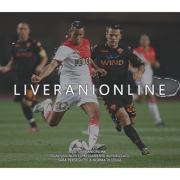 Foto Aldo Liverani/Luca Ghidoni Monaco 02/08/2008 Amichevole di calcio 2008-2009 As Monaco-Roma Nella foto Montella contro Adriano ag aldo liverani