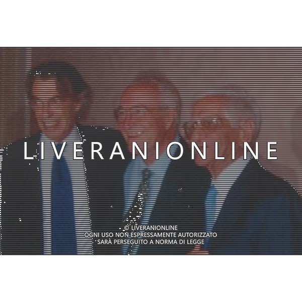 MILANO 5/8/2008 LA 17a OLIMPIADE DI EDOARDO MANGIAROTTI NELLA FOTO (EDOARDO MANGIAROTTI CON MASSIMO MORATTI E SAVINO GUGLIELMETTI) FOTO MARIO ROMANO/AG ALDO LIVERANI FOTO PER GENTILE CONCESSIONE DELLA FAMIGLIA MANGIAROTTI