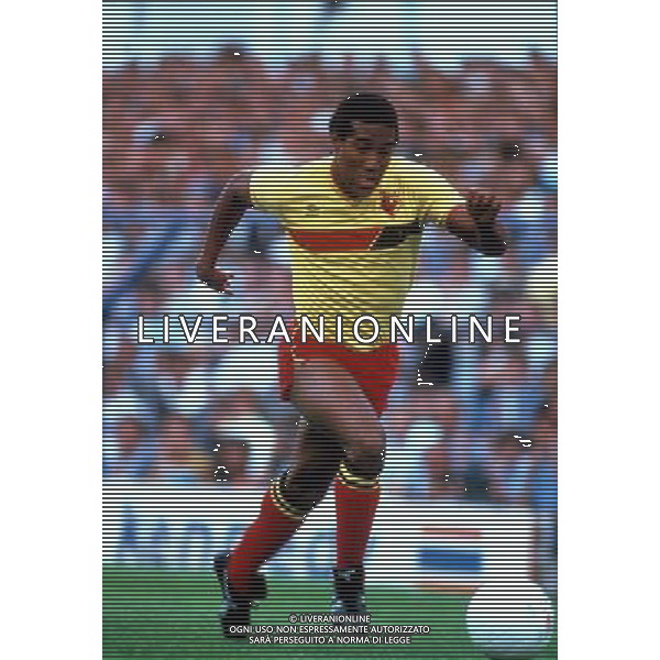 John Charles Bryan Barnes calciatore inglese con la maglia del Watford nel 1987/1988 ph archivio Agenzia Aldo Liverani Sas