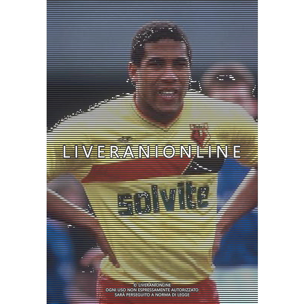 John Charles Bryan Barnes calciatore inglese con la maglia del Watford nel 1987/1988 ph archivio Agenzia Aldo Liverani Sas