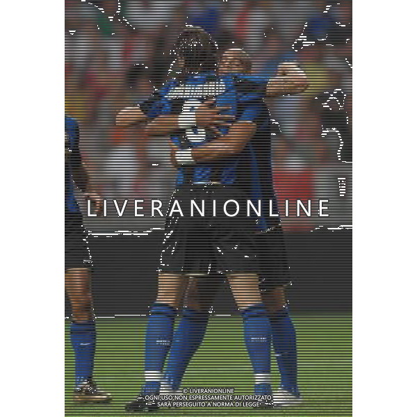 LG Amsterdam Tournament 2008 Amsterdam - 09.08.2008 Ajax-Inter Nella Foto: ADRIANO ESULTANZA DOPO IL GOL CON IBRAHIMOVIC /Ph.Vitez-Ag. Aldo Liverani