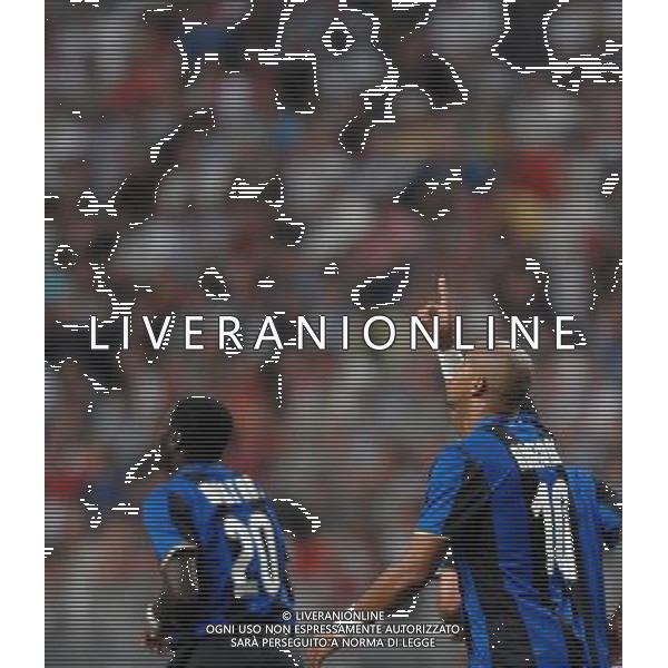 LG Amsterdam Tournament 2008 Amsterdam - 09.08.2008 Ajax-Inter Nella Foto: ADRIANO ESULTANZA DOPO IL GOL /Ph.Vitez-Ag. Aldo Liverani