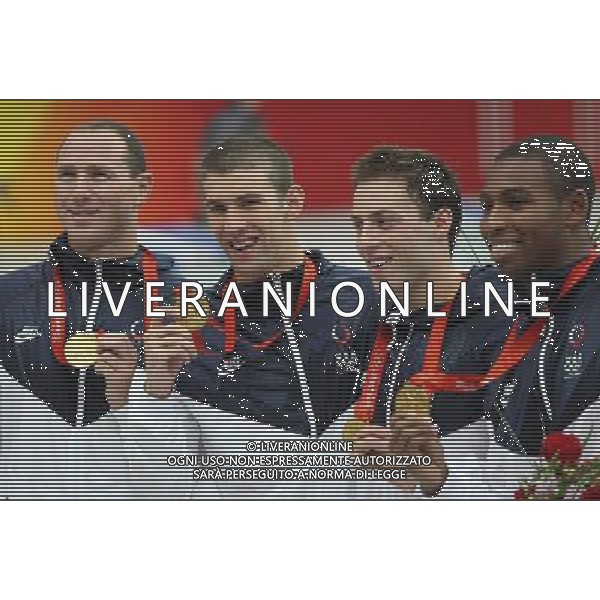 Pechino 11-08-2008 Giochi Olimpici Pechino Beijing 2008 finali nuoto nella foto staffetta 4x100 usa michael phelps, weber-gale garret, jones cullen e lezak jason ph marco luzzani/ag aldo liverani s.a.s.