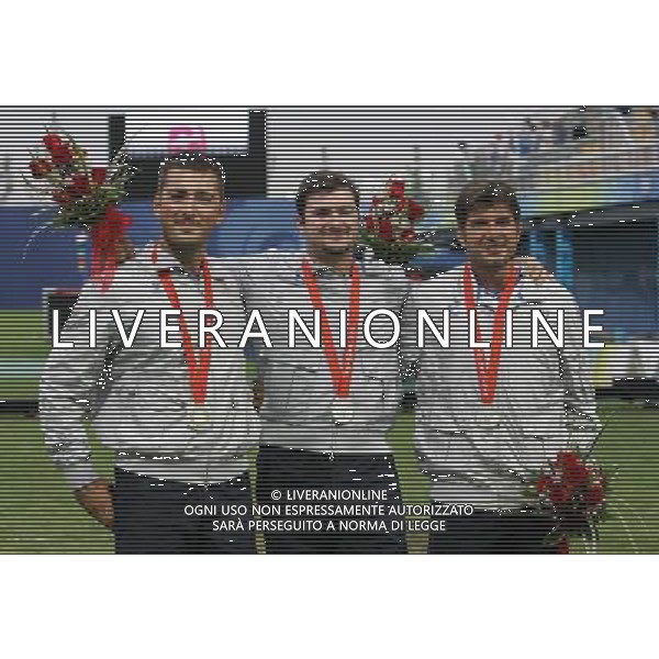 Pechino -08-2008 Giochi Olimpici Pechino Beijing 2008 tiro con l\'arco a squadre uomini nella foto ilario di buo\', marco galiazzo e mauro nespoli (ITA) ph marco luzzani/ag aldo liverani s.a.s.