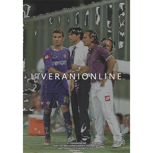 Champions League 2008/2009 Terzo Turno Preliminare Firenze - 12.08.2008 Fiorentina-Slavia Praga Nella Foto:STRETTA DI MANO FRA adrian MUTU E PRANDELLI cesare /Ph.Vitez-Ag. Aldo Liverani